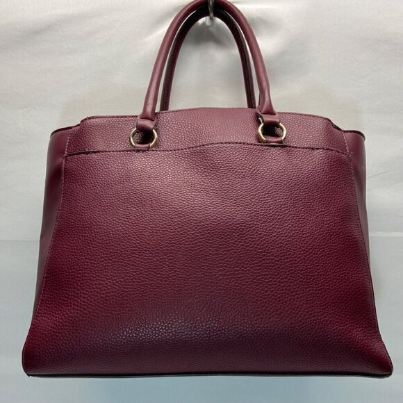 Nanette Lepore Plum Berry Saffiano Leather Large Tote Handle Shoulder Bag Purse - Picture 15 of 16